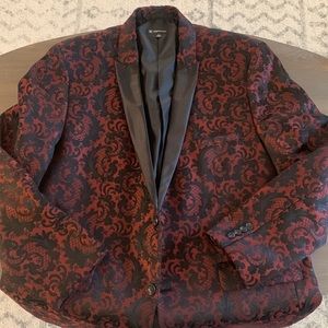 INC International Concepts Black & Red Tuxedo Jacket